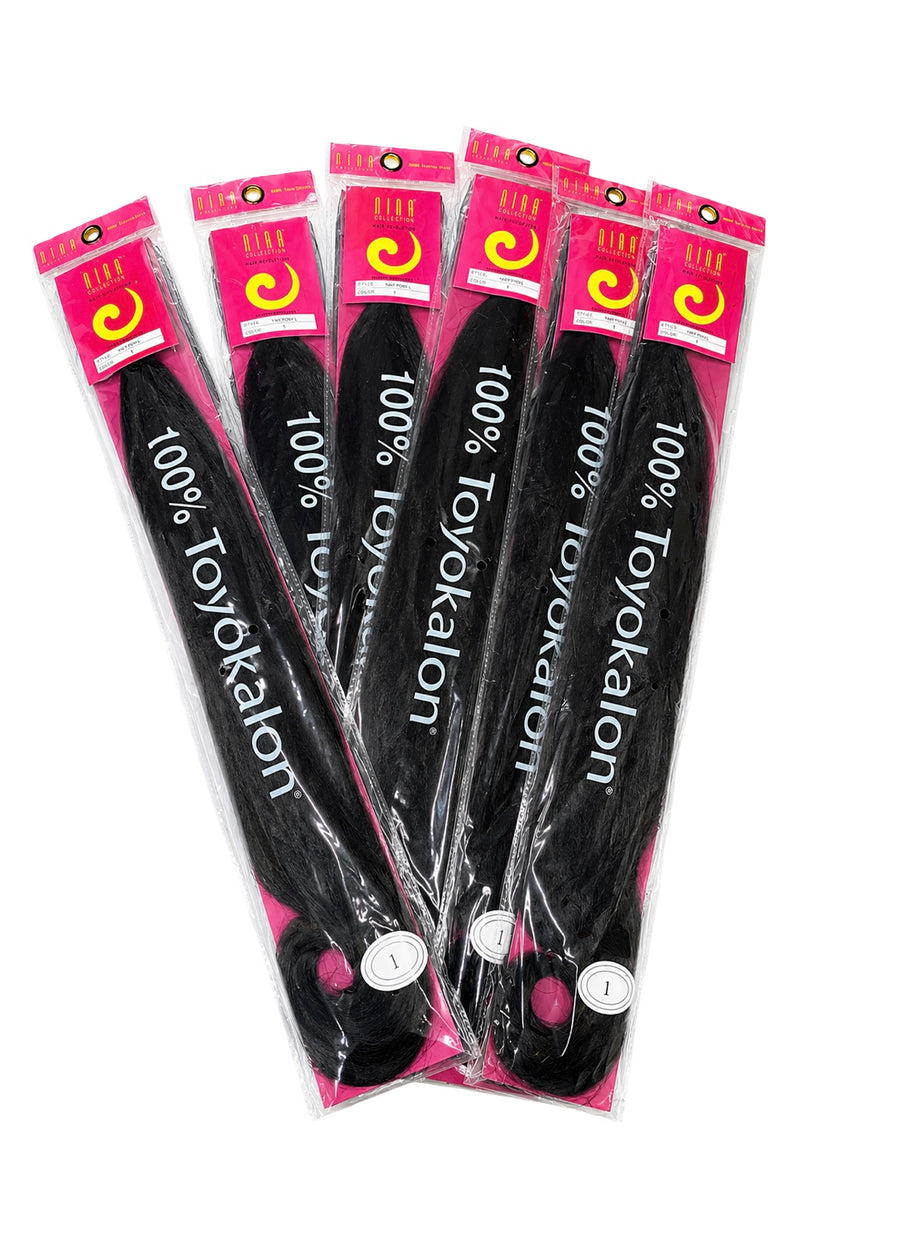 Pack de 6 paquetes de Pelo kanekalon de fibra orgánico resistente al calor para trenzar liso natural 28”