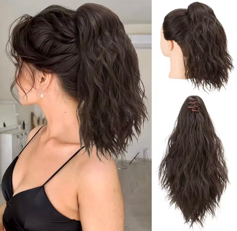 Coleta corta de pelo fibra orgánica con clip resistente al calor
