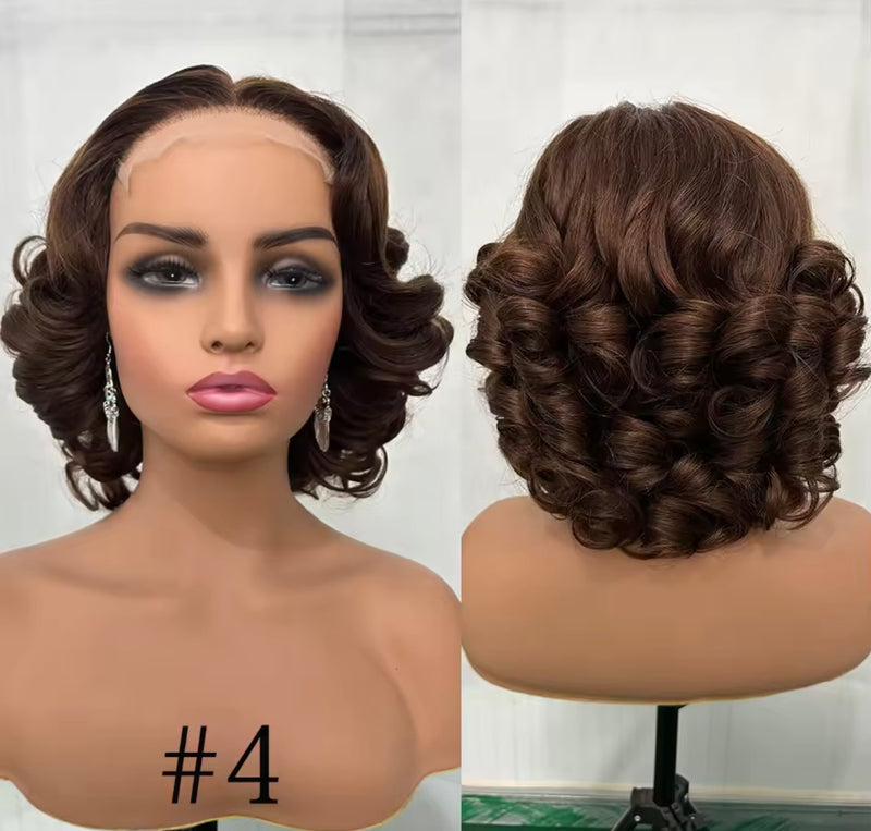 Peluca natural rizada corta rizos bouncy (Jane)