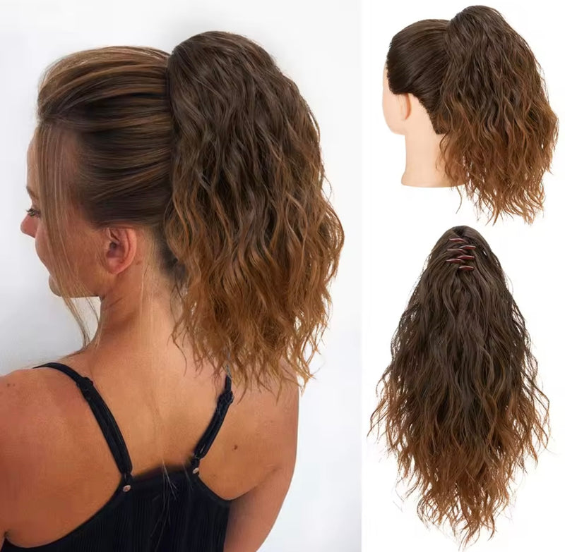 Coleta corta de pelo fibra orgánica con clip resistente al calor