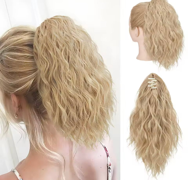 Coleta corta de pelo fibra orgánica con clip resistente al calor