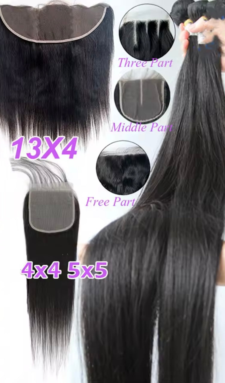 OFERTA Conjunto pelo liso + closures/frontales