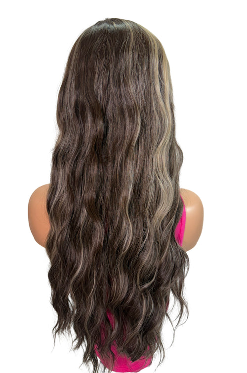 Peluca sintética ondulada Balayage resistente al calor (Loveth)