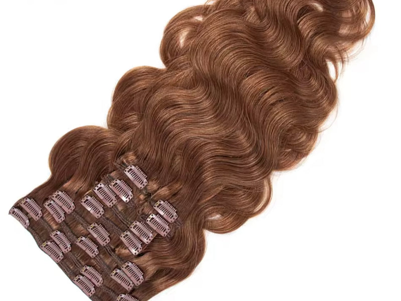 Extensiones de clip onduladas de pelo natural