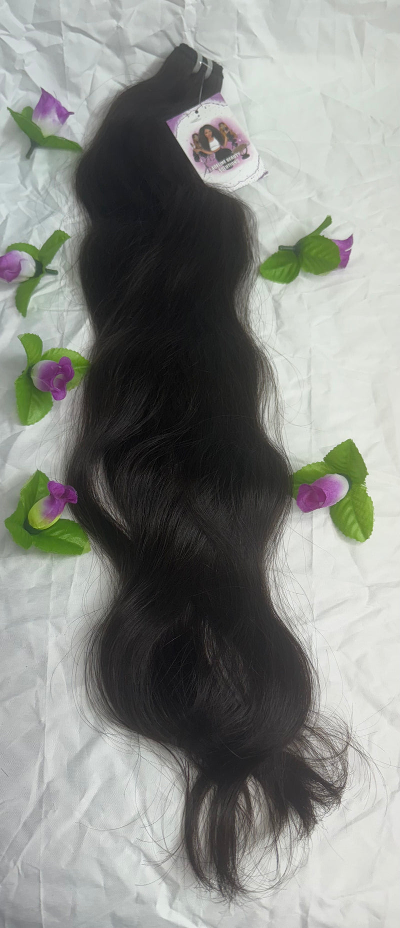 Pelo natural virgen 80cm /30” color natural ondulado