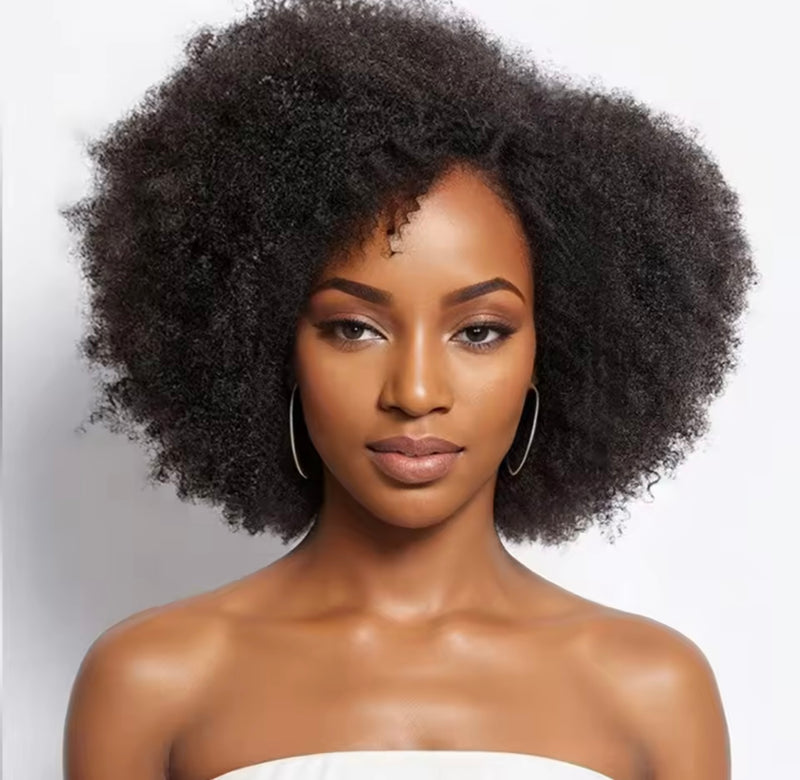 Peluca de pelo natural afro
