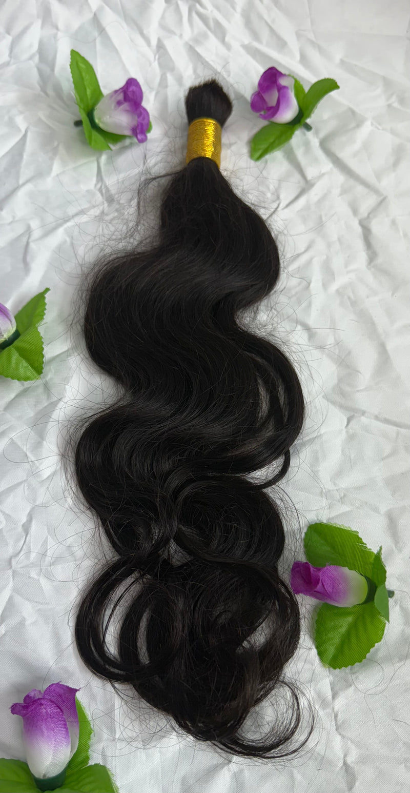 Pelo natural remy a granel, ondulado, 60cm/24”, color #1b