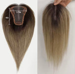 Topper natural de mujer con partición al medio