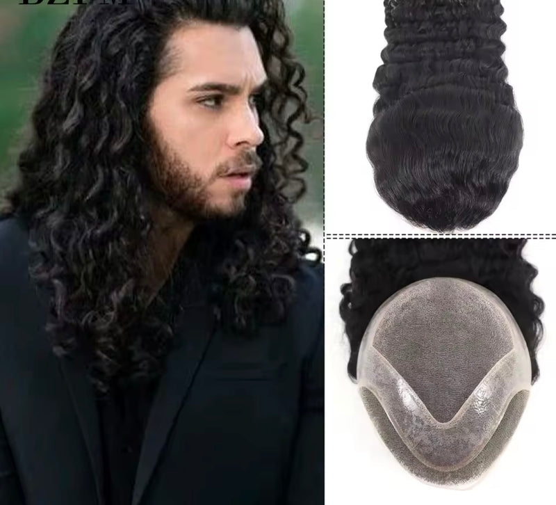 Topper natural pelo largo para hombres