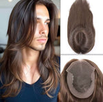 Topper natural pelo largo para hombres