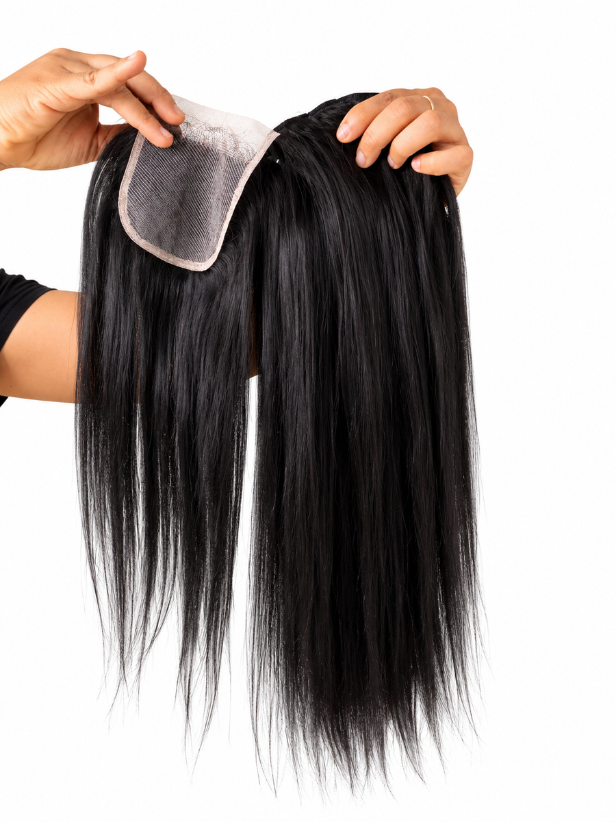 Set Conjunto de pelo humano brazileño + Closures/frontal OFERTA, liso natural