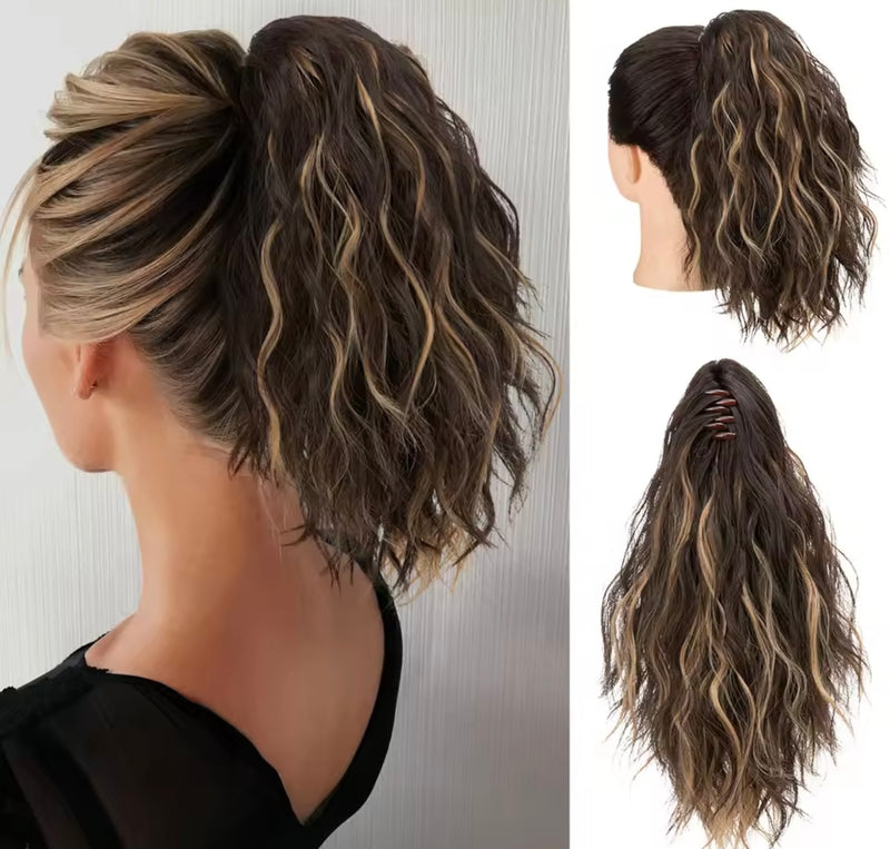 Coleta corta de pelo fibra orgánica con clip resistente al calor