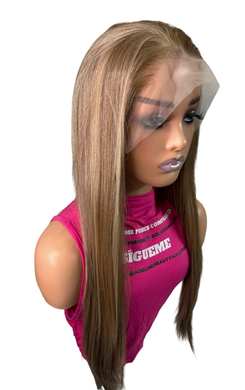 Peluca sintética lisa Balayage (Lea)
