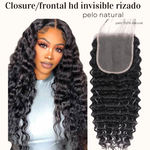 Closure/frontal HD real invisible natural rizada