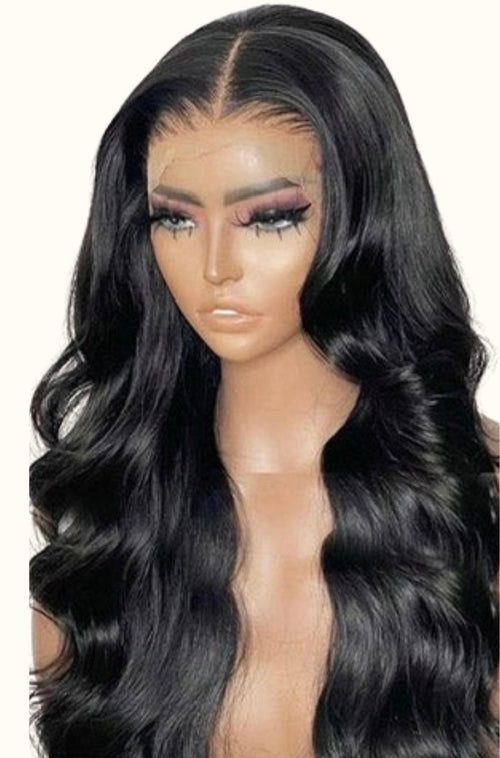 Peluca natural HD real negra