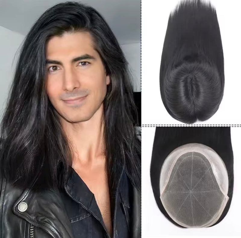Topper natural pelo largo para hombres