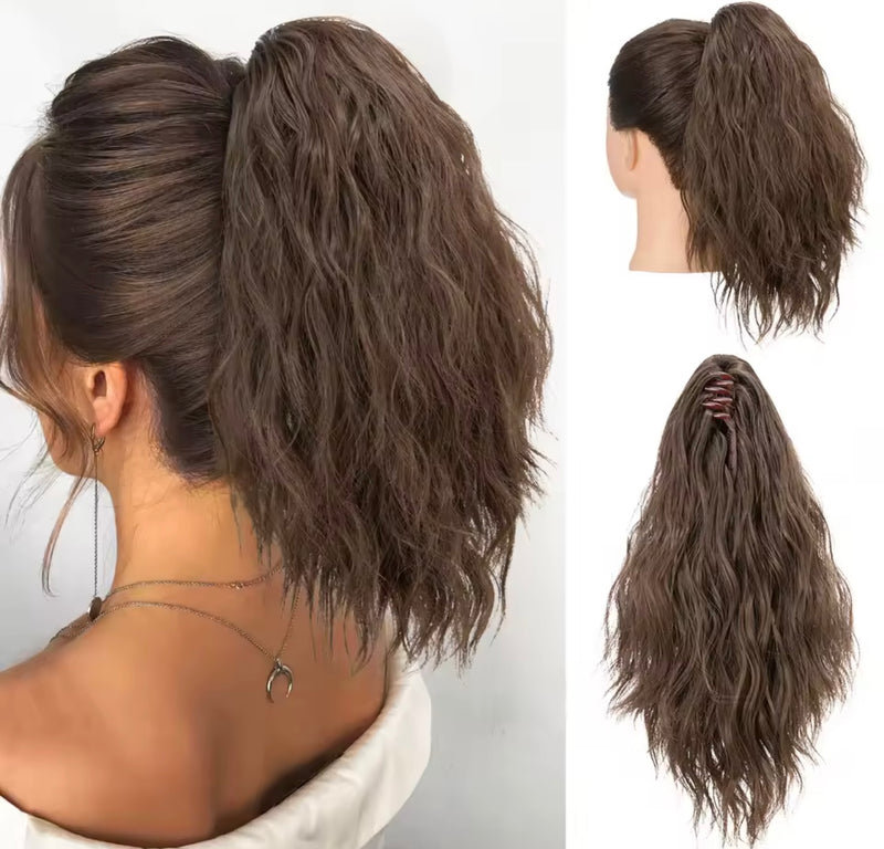Coleta corta de pelo fibra orgánica con clip resistente al calor