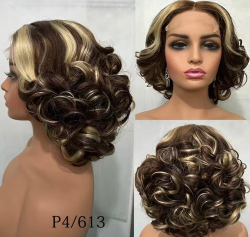 Peluca natural rizada corta rizos bouncy (Jane)