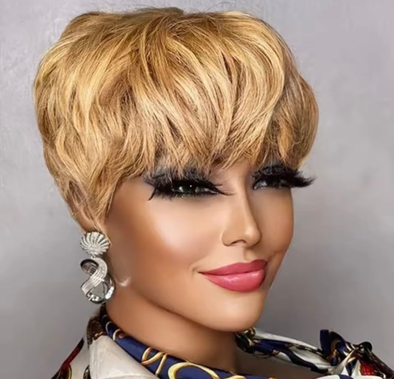 Peluca corta de pelo natural (Bianca)