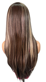 Peluca sintética Balayage lisa resistente al calor (Flora)