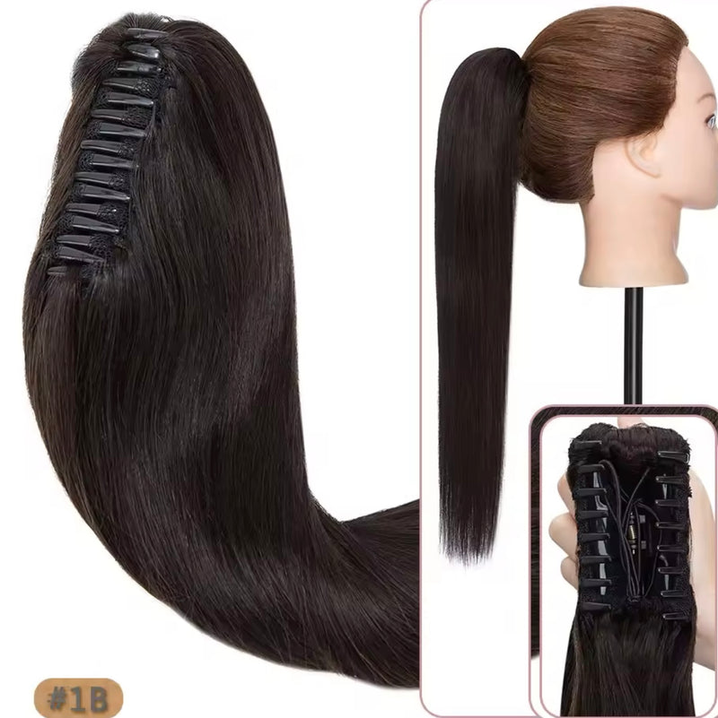 Coleta de pelo natural con clip