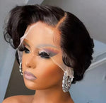 Peluca corta de frontal pelo natural