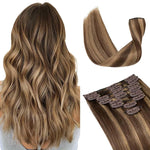 Extensiones de clip onduladas de pelo natural