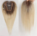 Topper natural de mujer con partición al medio