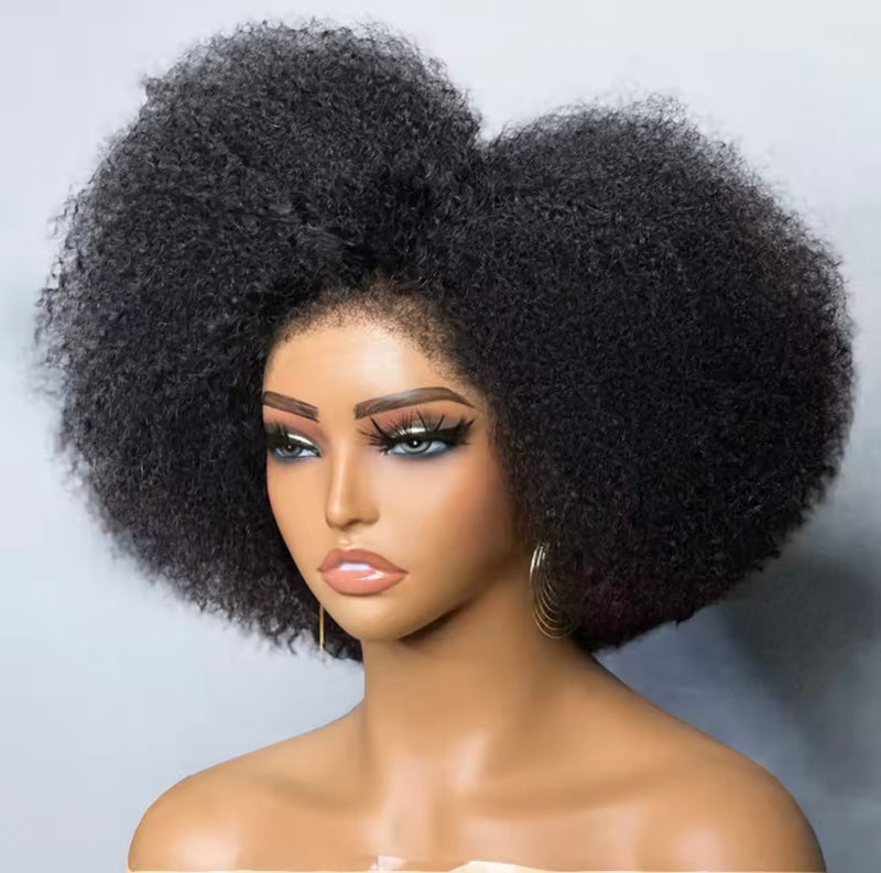 Peluca de pelo natural afro