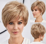 Peluca de pelo natural corta