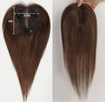 Topper natural de mujer con partición al medio