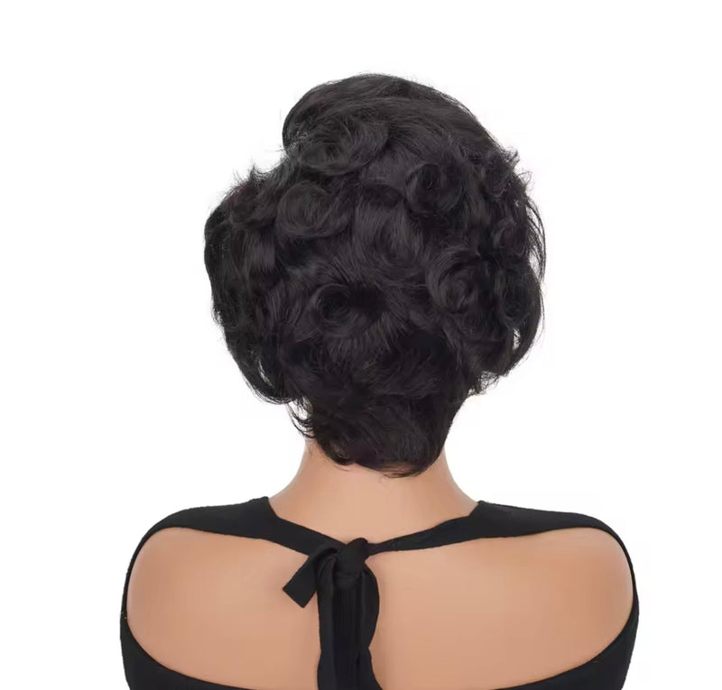 Peluca corta de frontal pelo natural
