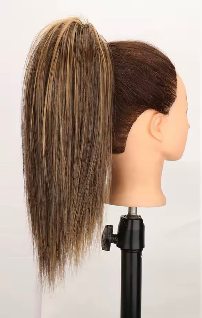 Coleta corta de pelo fibra orgánica con clip resistente al calor