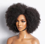 Peluca de pelo natural afro
