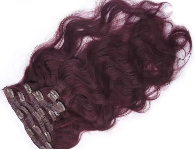 Extensiones de clip onduladas de pelo natural