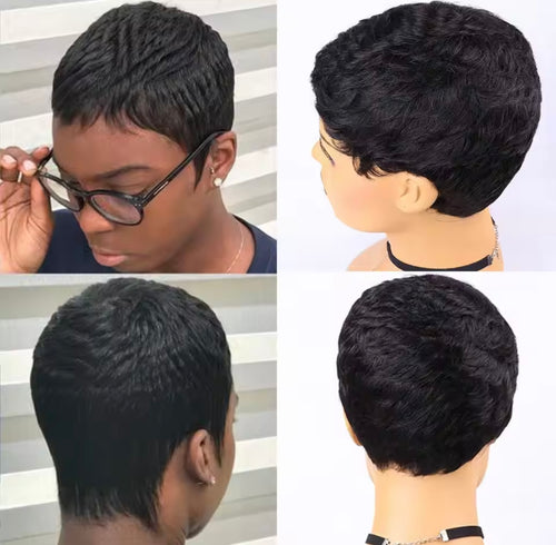Peluca corta de pelo natural