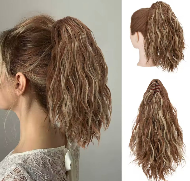 Coleta corta de pelo fibra orgánica con clip resistente al calor