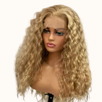 Peluca natural HD real rubia clara
