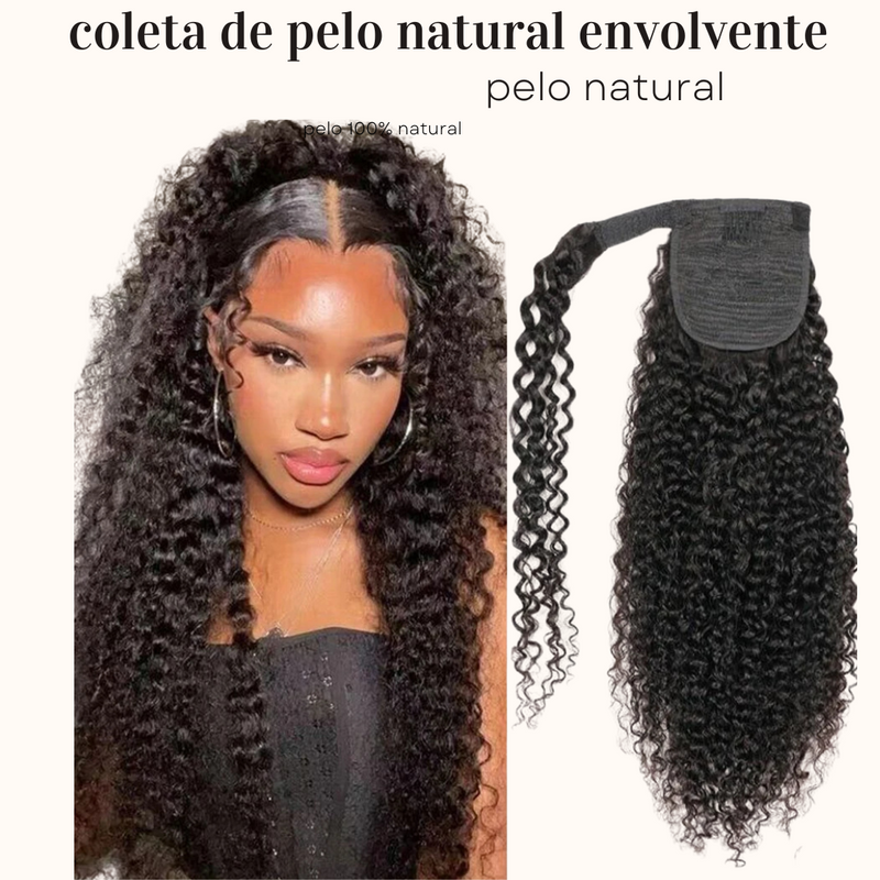 Coleta rizada de pelo natural envolvente