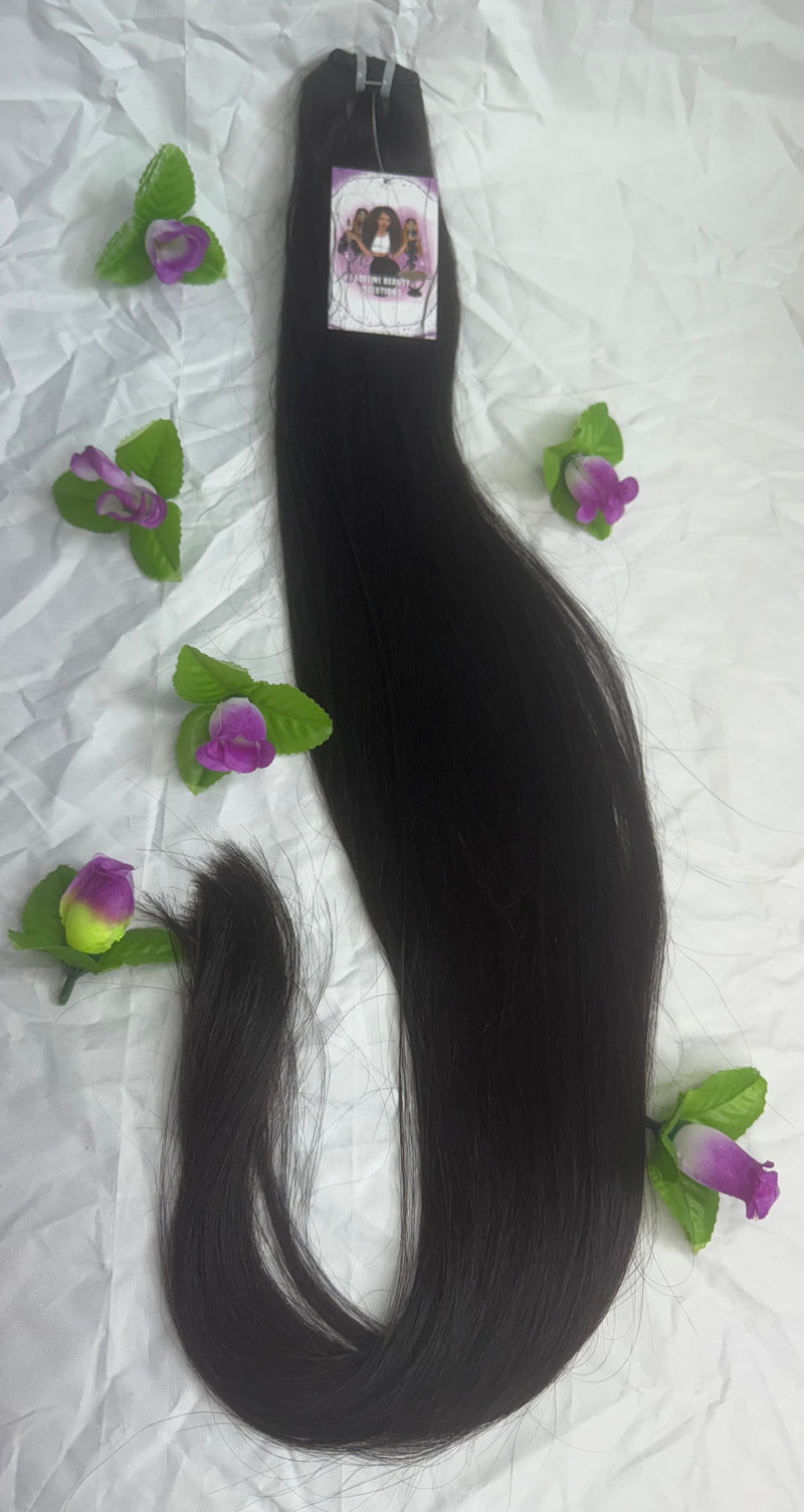 Pelo natural virgen 85cm / 32” color natural , liso