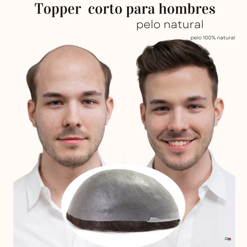 Topper natural corto para hombres