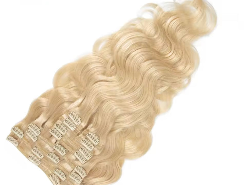 Extensiones de clip onduladas de pelo natural