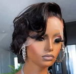 Peluca corta de frontal pelo natural