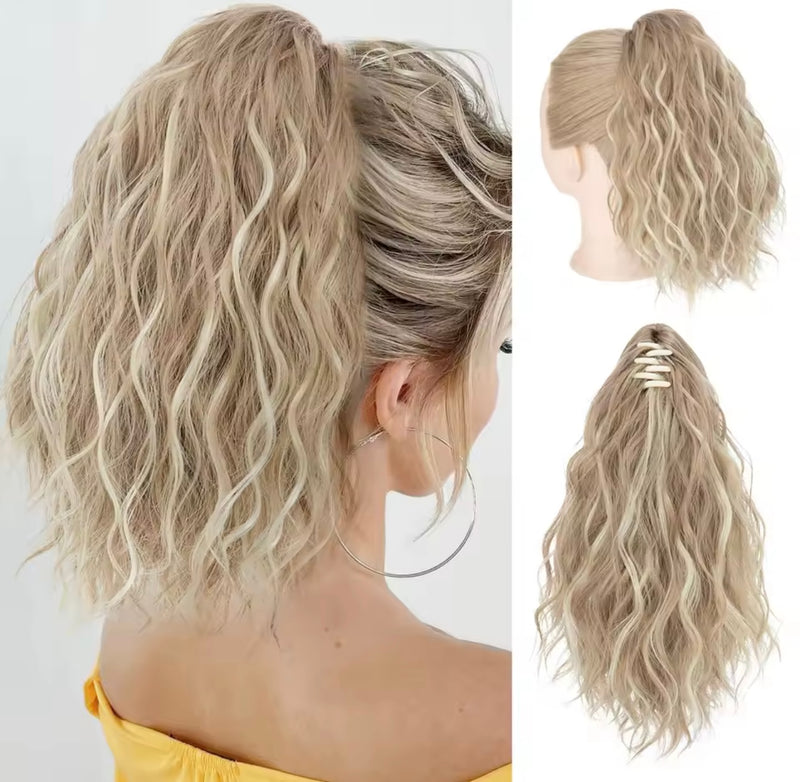 Coleta corta de pelo fibra orgánica con clip resistente al calor