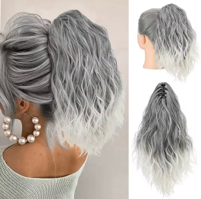 Coleta corta de pelo fibra orgánica con clip resistente al calor