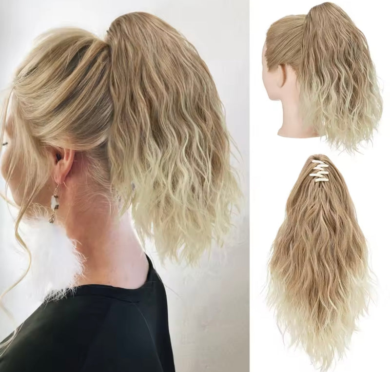 Coleta corta de pelo fibra orgánica con clip resistente al calor