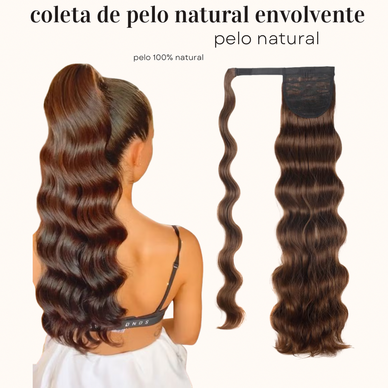 Coleta ondulada de pelo natural envolvente