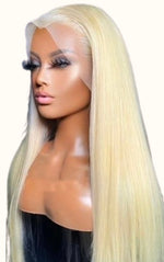 Peluca natural HD real rubia clara