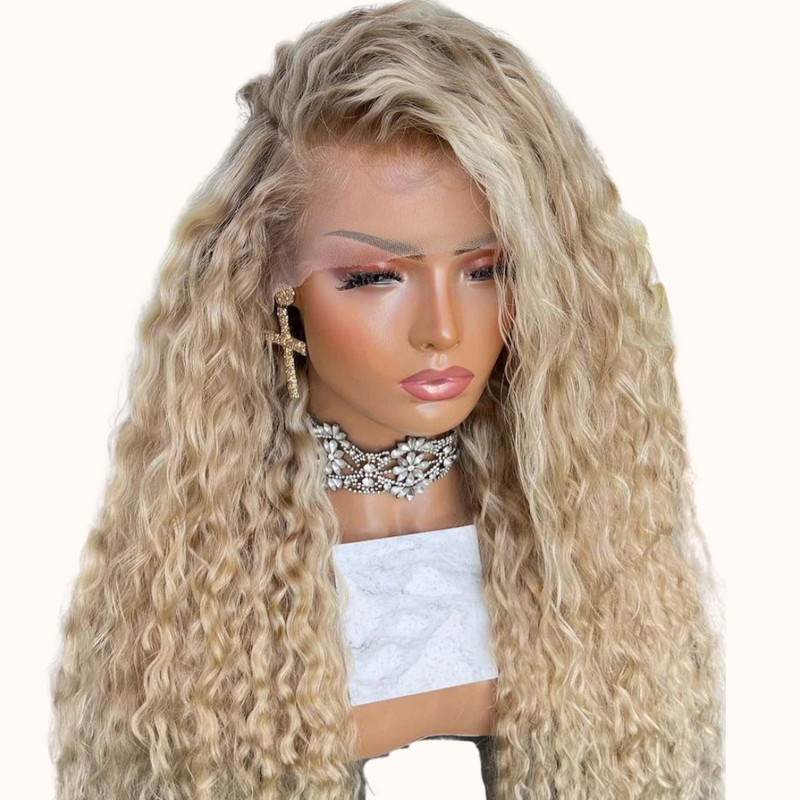 Peluca natural HD real Rubio balayage