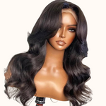 Peluca natural HD real negra